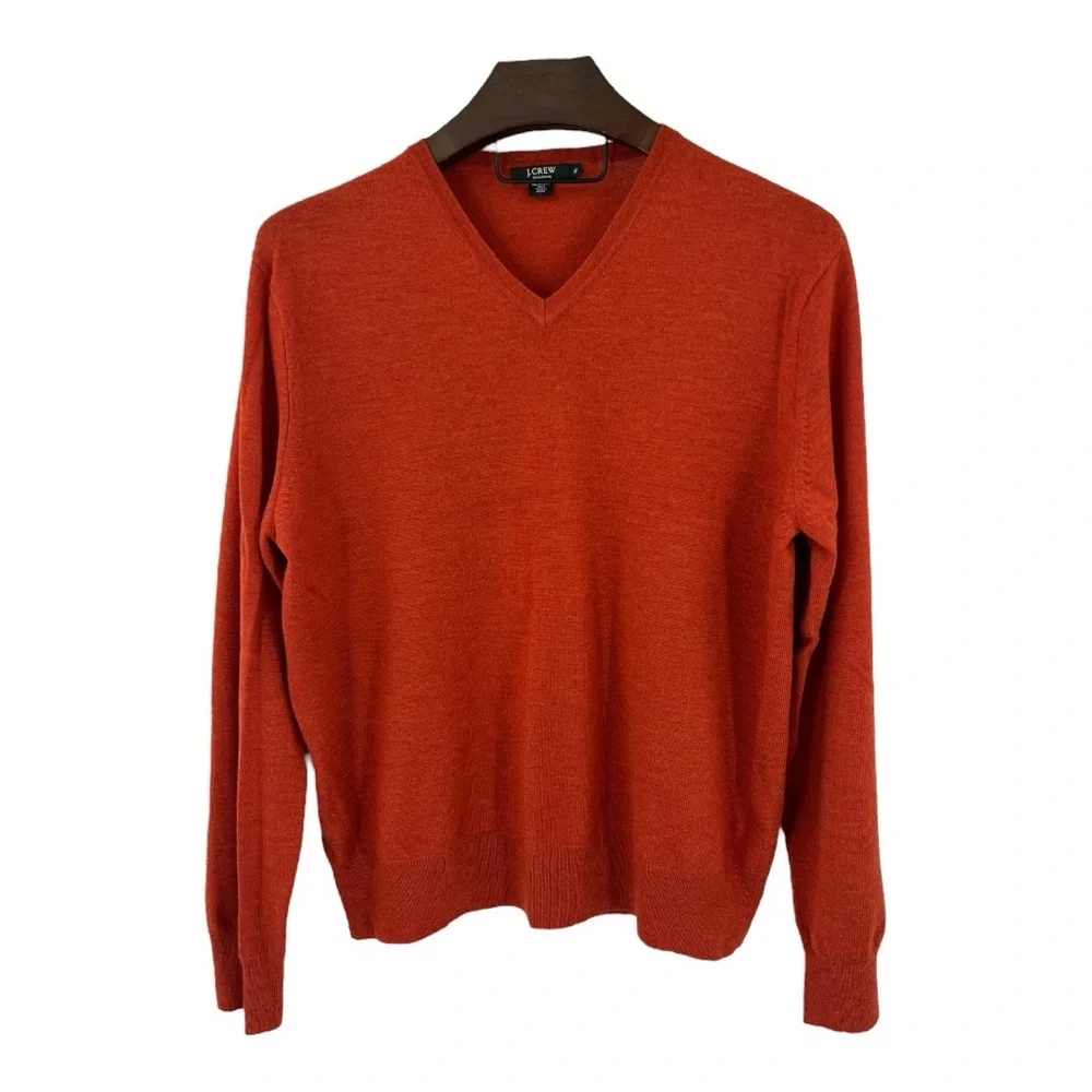 J Crew V-neck Italian Morano Wool Sweater SZ XL